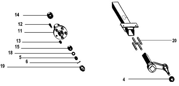 Explosionszeichnung der Peitz ELG 6.5 Achse
